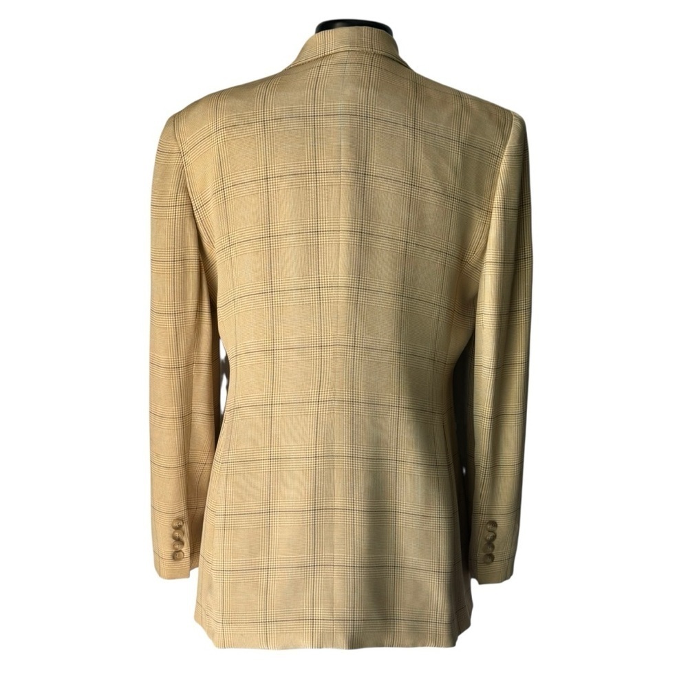 Evan Picone 100% Silk Plaid Double Breasted Blazer Size 12 - Picture 5 of 9